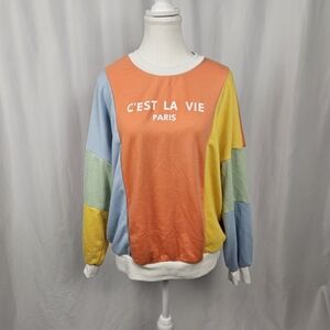 SHEIN Orange and White Collar Detail